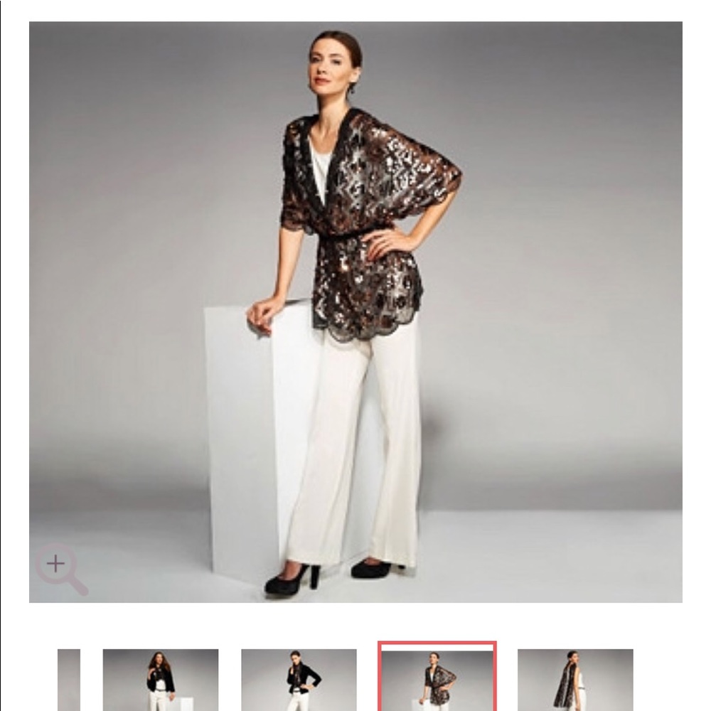 Joan Rivers teal Sequin Scarf/Wrap